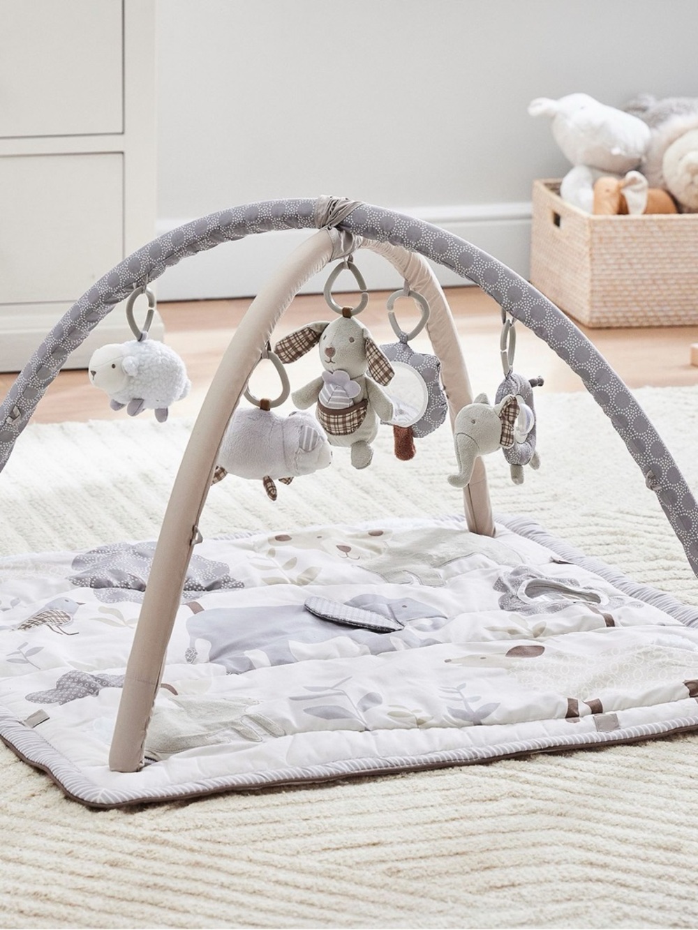 Pottery Barn Kids Neutral Gray and Cream Baby Play Gym